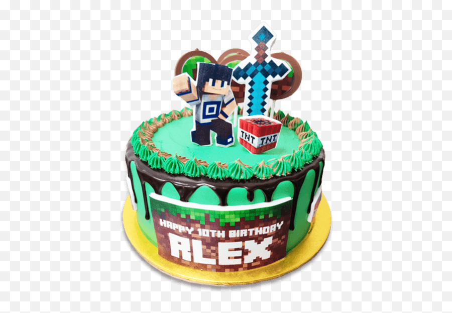 Minecraft Theme Cake Emoji,Minecraft Cake Png