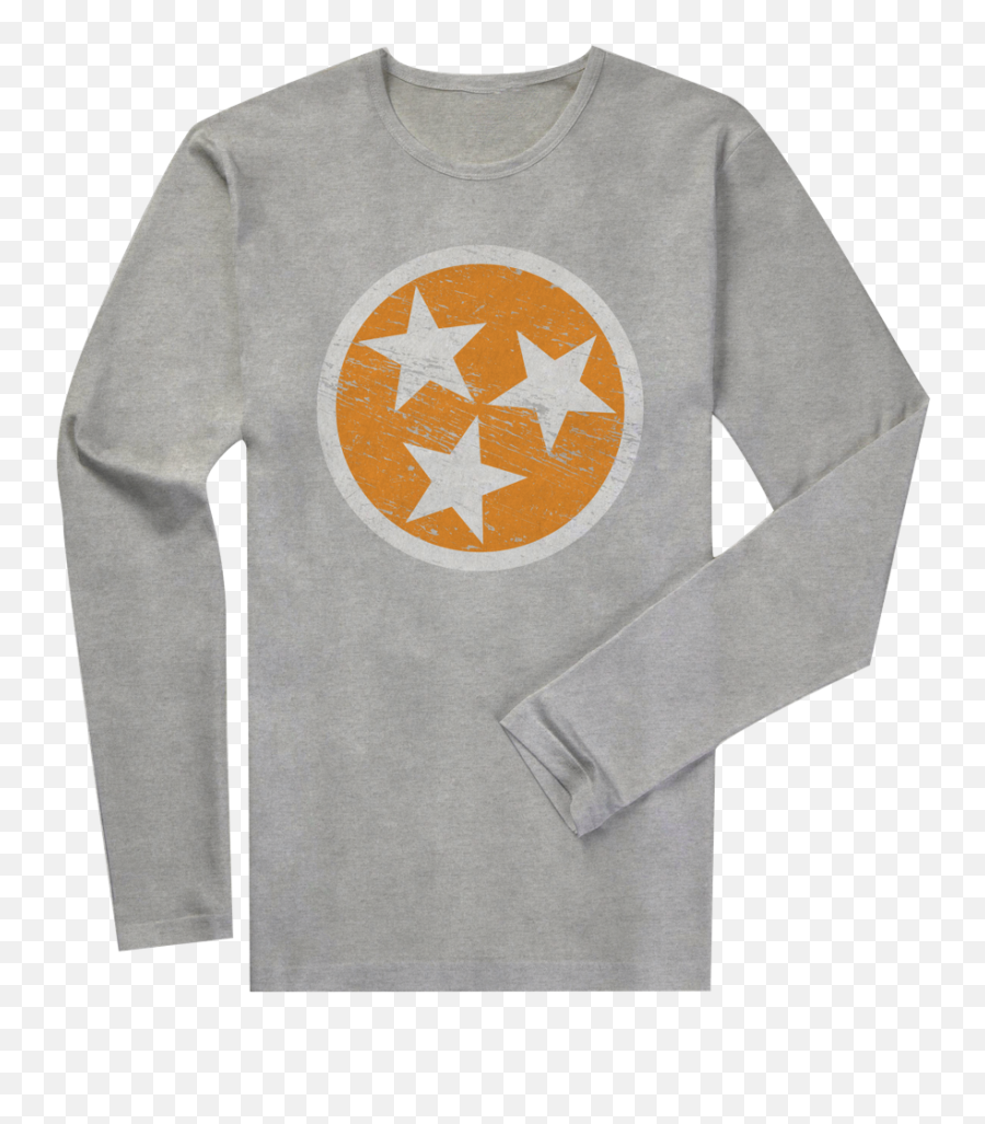 Download Long Sleeve Orange Tri - Star On Light Grey Emoji,Tennessee State Logo