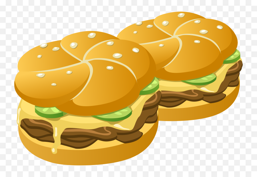 Download Hamburger Clipart Hamburguer - 2 Burger Clipart Burgers Clipart Png Emoji,2 Clipart