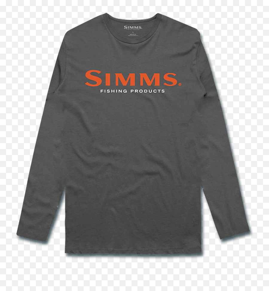 Simms Logo Ls Tee - Charcoal Emoji,Logo T Shirts