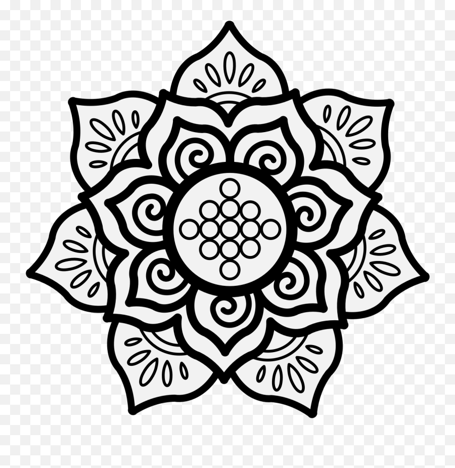 Lotus - Traceable Heraldic Art Decorative Emoji,Lotus Flower Png
