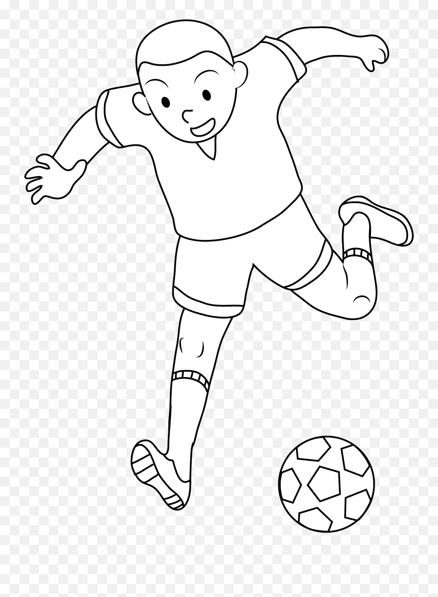Playing Soccer Clipart Black And White - Play Football Clipart Black And White Png Emoji,Soccer Clipart