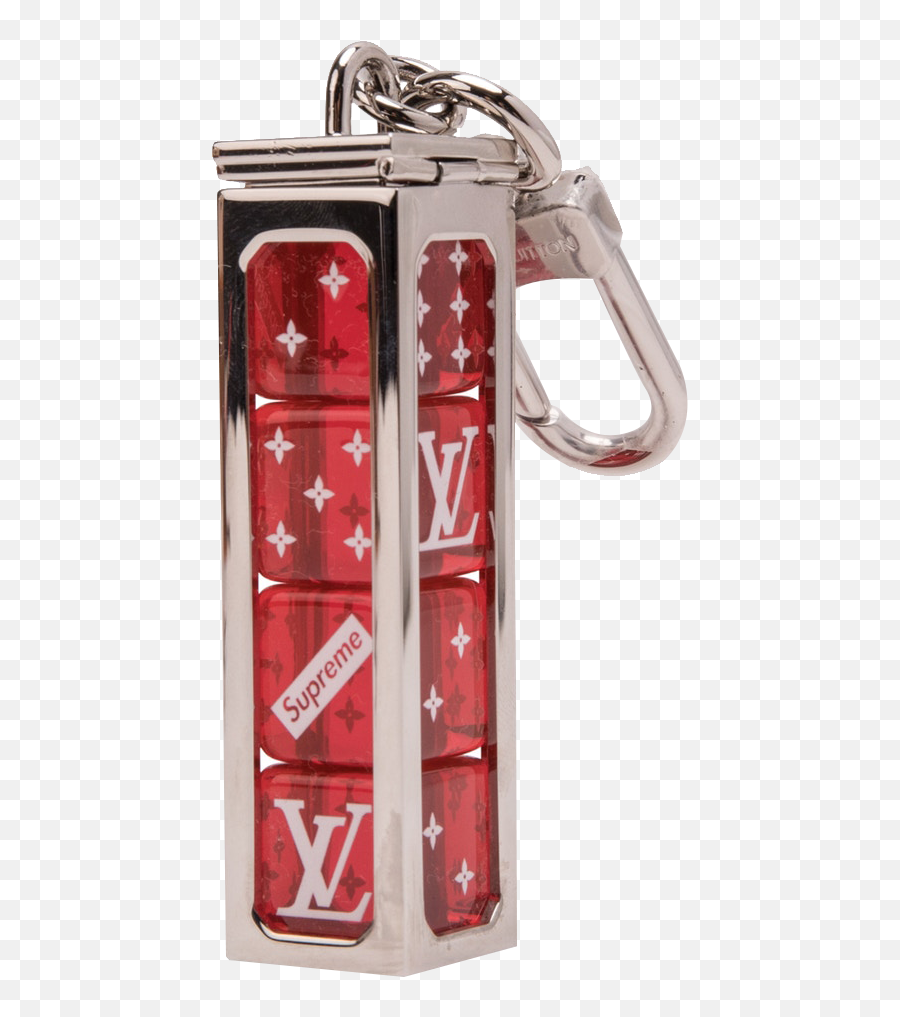 Louis Vuitton X Supreme Dice Key Chain Red Louis Vuitton - Supreme Keychain Fake Emoji,Supreme Louis Vuitton Logo