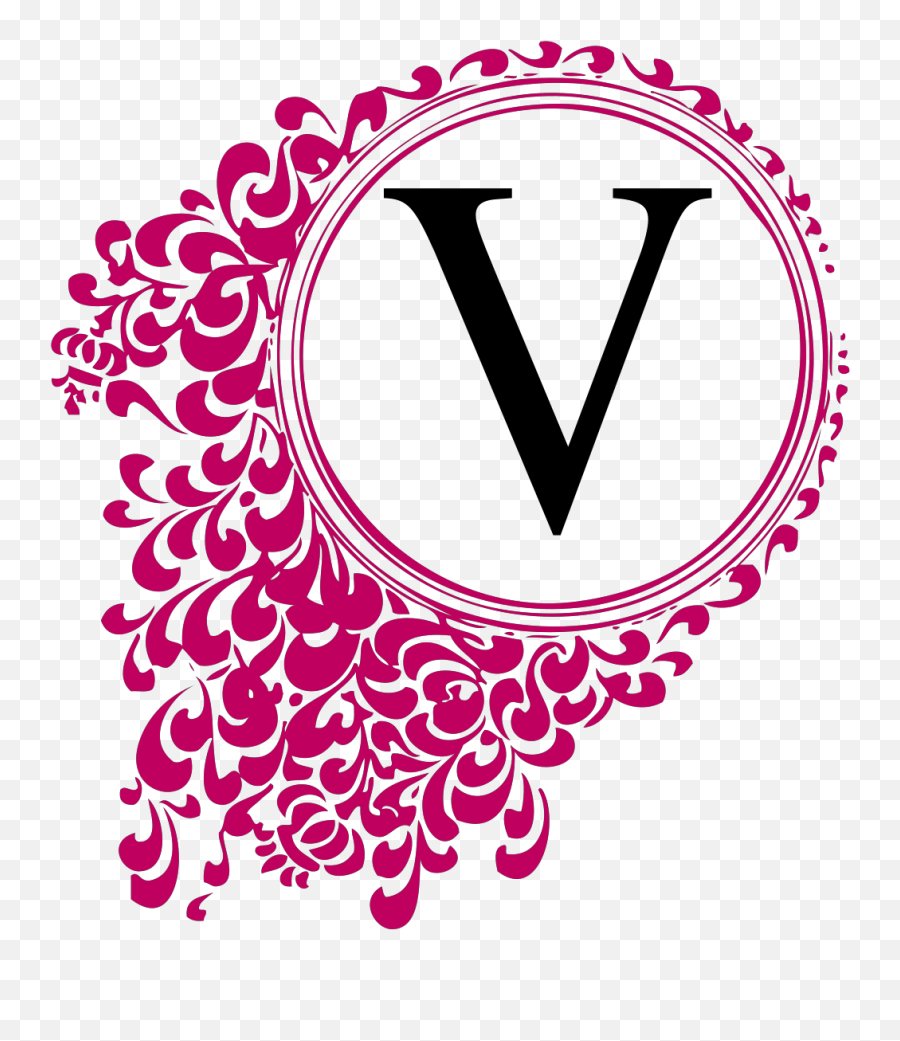 Purple Vintage Letter V Svg Vector Purple Vintage Letter V - Circle Frame Hd Png Emoji,V Clipart