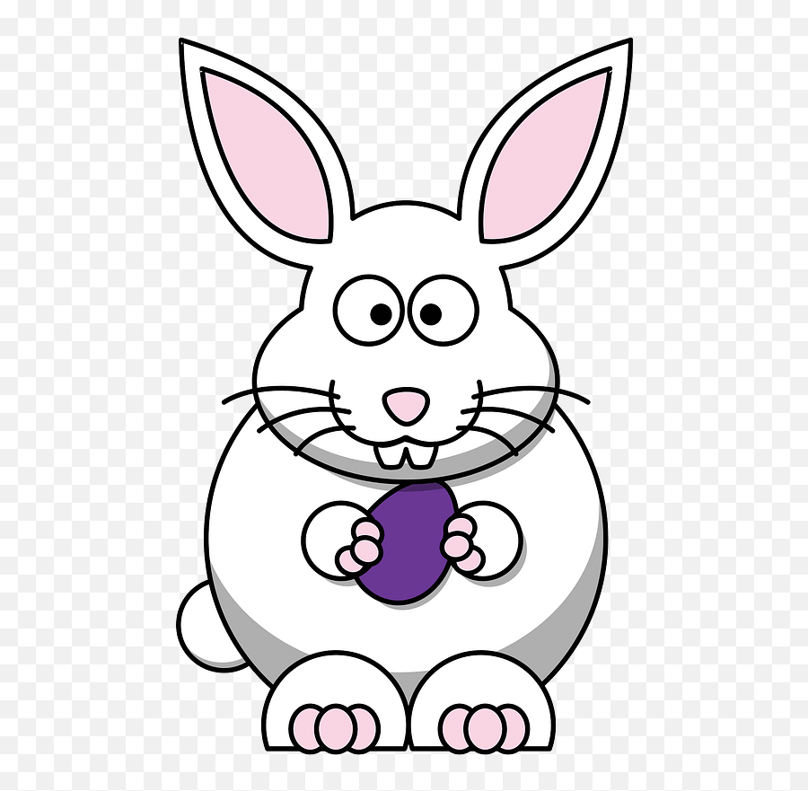 Cartoon Bunny With Egg Clipart Free Download Transparent - Bunny Clipart Cartoon Emoji,Egg Clipart Black And White