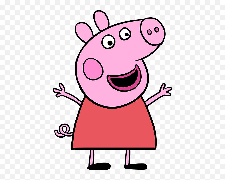 How To Draw Peppa Pig - Pepa Pig Drawing Easy Emoji,Peppa Pig Clipart