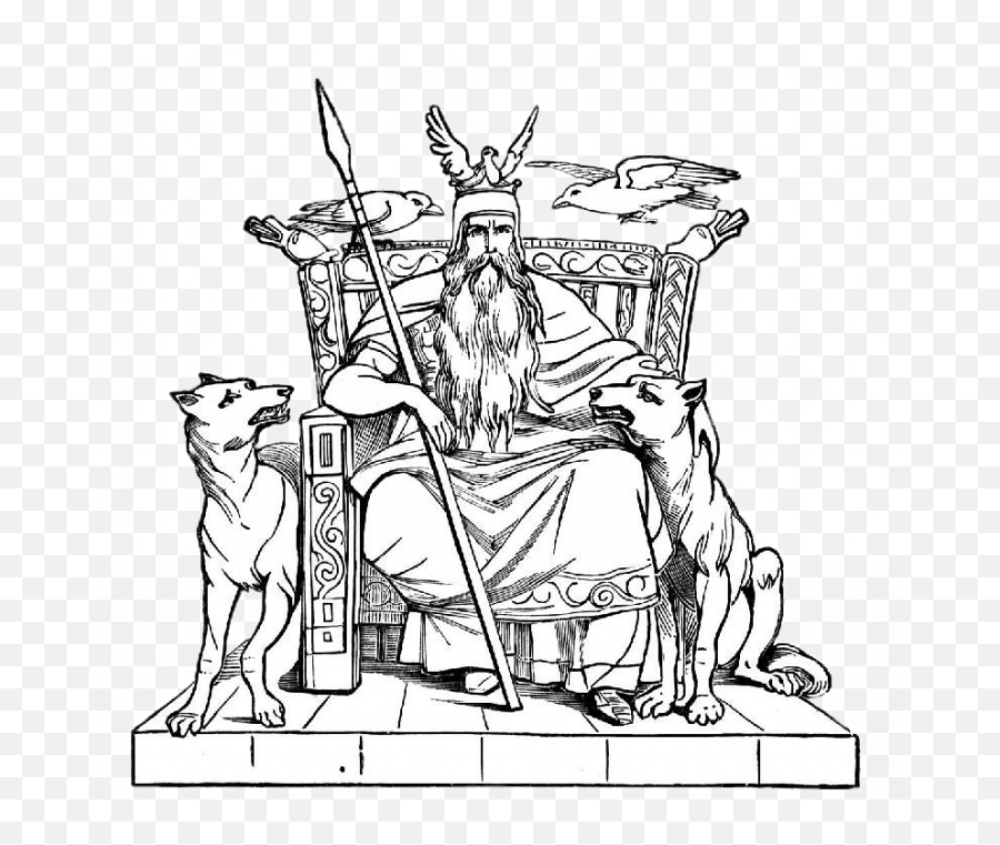 Odin On Throne Pnglib U2013 Free Png Library Emoji,Throne Clipart Black And White