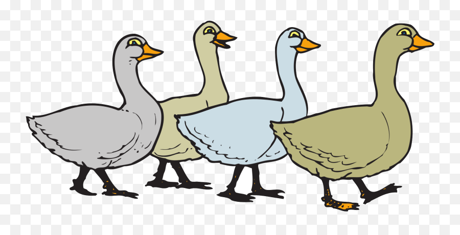 Goose Clipart Walk In Line Goose Walk - Geese Clipart Emoji,Goose Clipart