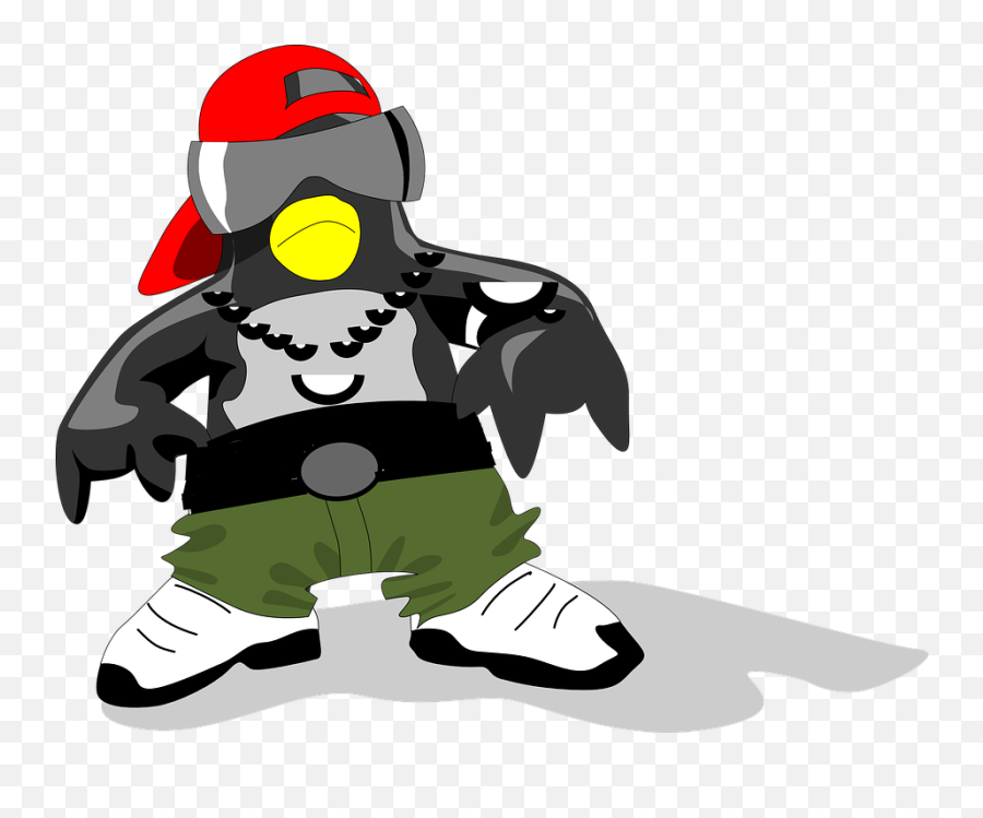Penguin Cool Rapper Arctic Animal - Transparent Rap Rapper Clip Art Emoji,Cool Clipart
