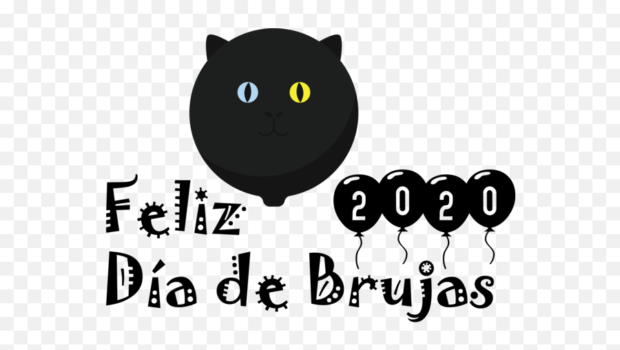 Halloween Whiskers Black Cat Logo For Feliz Dia De Brujas - Dot Emoji,Cat Logo