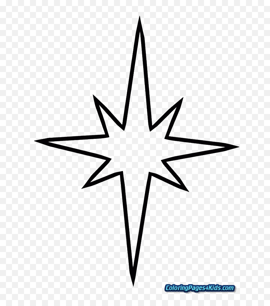 Star Coloring Book Coloring Pages - Printable Template Star Of Bethlehem Emoji,Christmas Star Png
