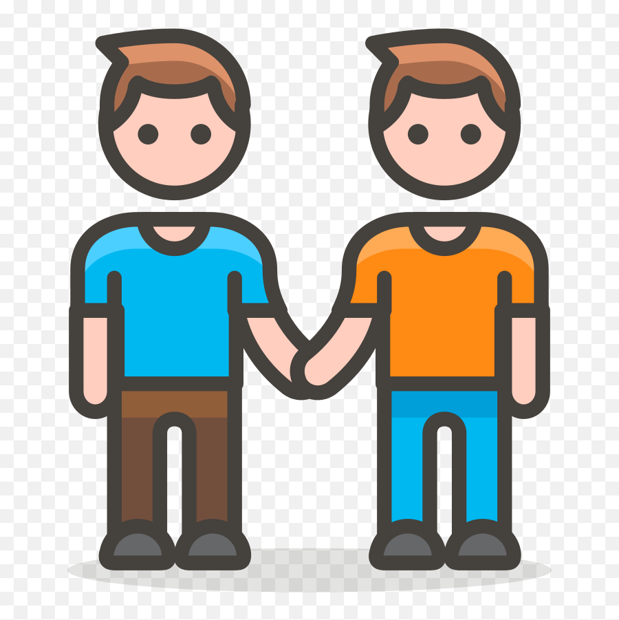 282 - 2 Men Holding Hands Cartoon Emoji,People Holding Hands Clipart