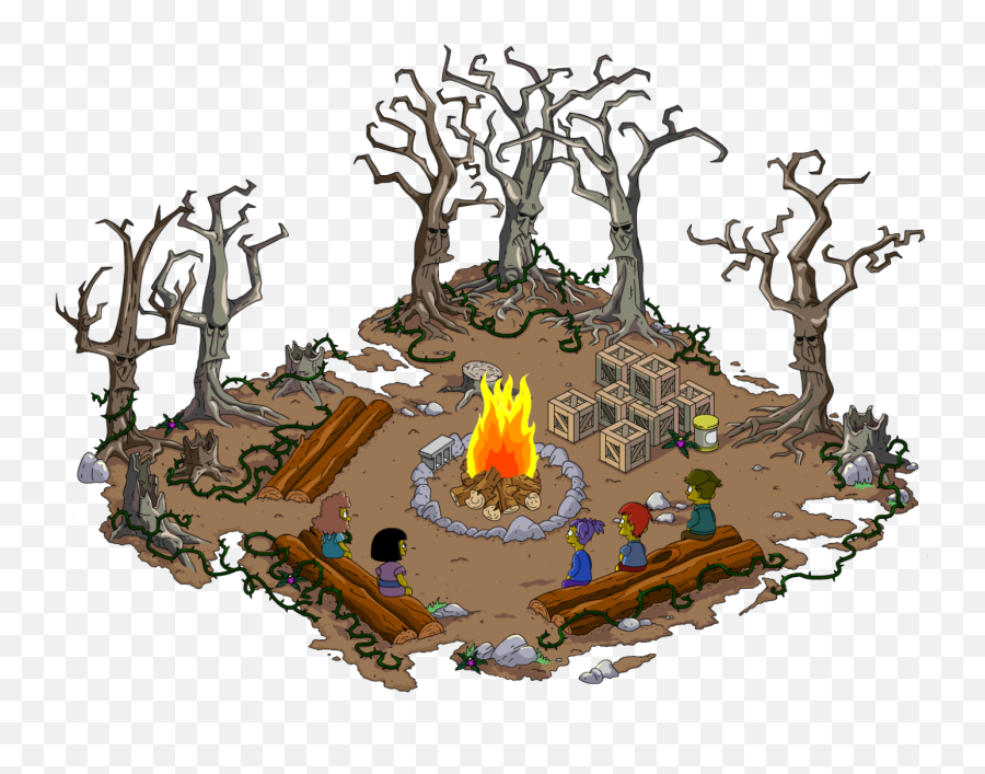 Campfire Stories Cuckoo Clock Clip Art - Simpsons Tapped Out Treehouse Emoji,Campfire Clipart