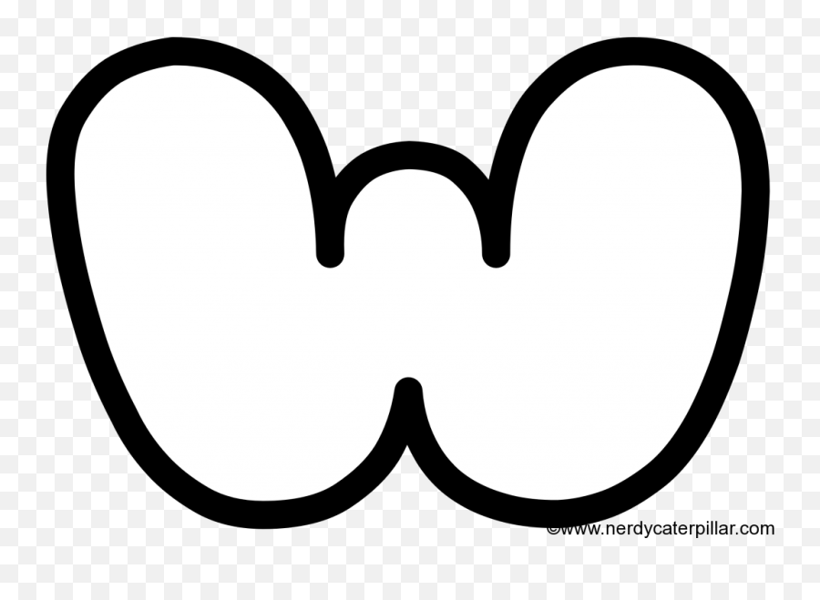 Lowercase Bubble Letters Printable - Nerdy Caterpillar Bubble Letter Small W Emoji,Caterpillar Logo