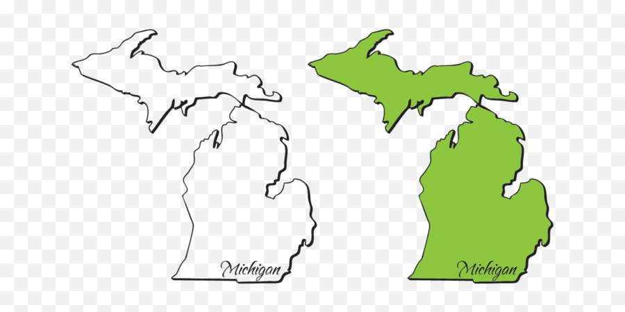 Of Michigan Outline Transparent Png - State Of Michigan Clipart Emoji,Michigan Outline Png