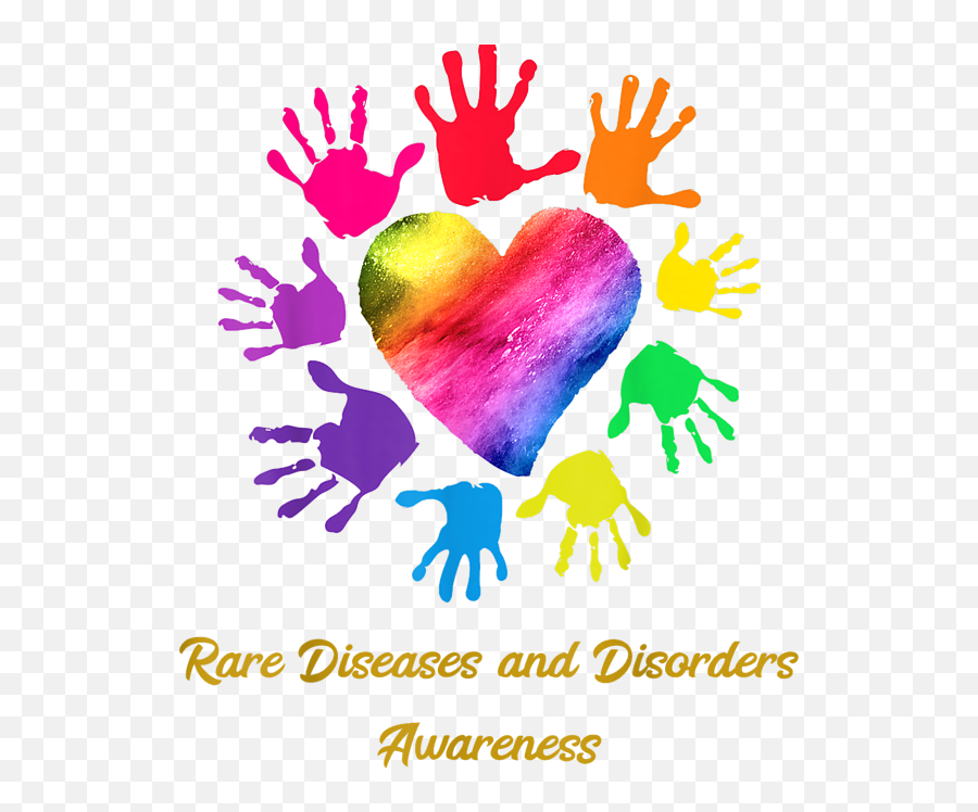 We Wear Rainbow Heart For Rare Diseases And Disorders T Emoji,Rainbow Heart Transparent