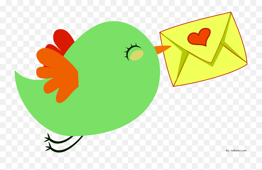 Library Of Heart And Bird Graphic Free Library Png Files - Cute Bird Clipart Free Emoji,Mail Clipart