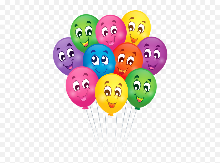 Balloons With Faces Cartoon Png Clipart Picture Happy Emoji,Happy Face Transparent Background
