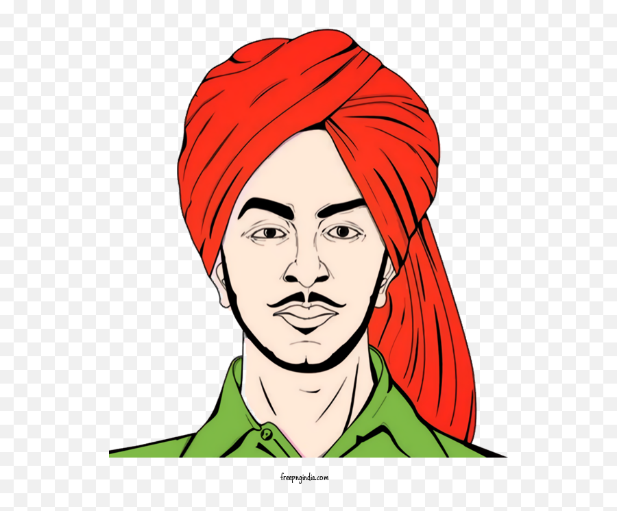 Bhagat Singh Face Hair Forehead For Shaheed Bhagat Singh Emoji,Facial Hair Png