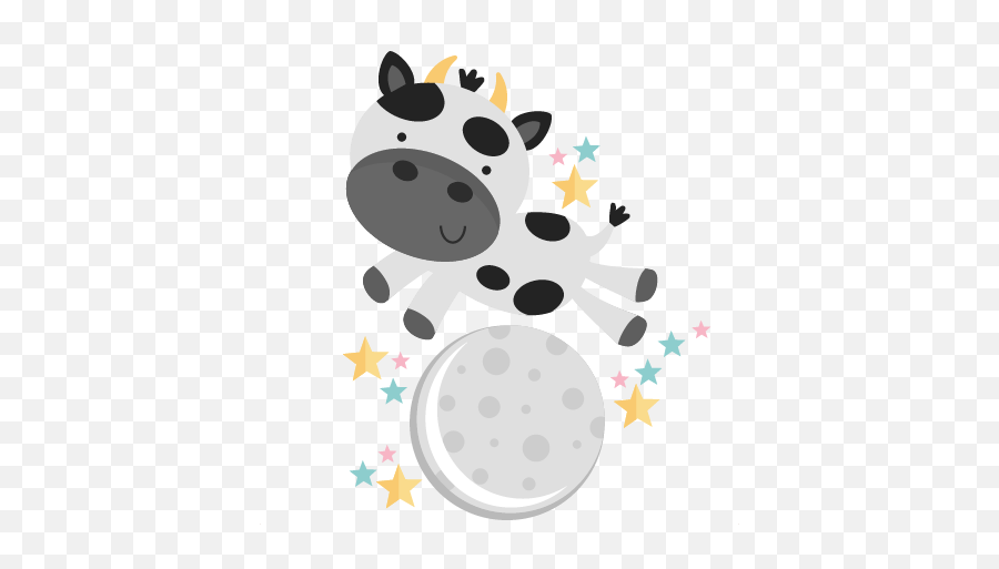 Cow Jumping Moon Svg Scrapbook Cut File - Cow Jump Over The Moon Svg Emoji,Jump Clipart