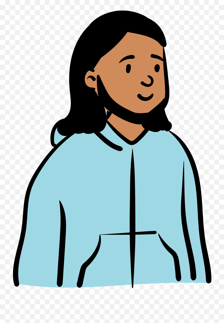 Man In Blue Hoodie Clipart - For Women Emoji,Hoodie Clipart