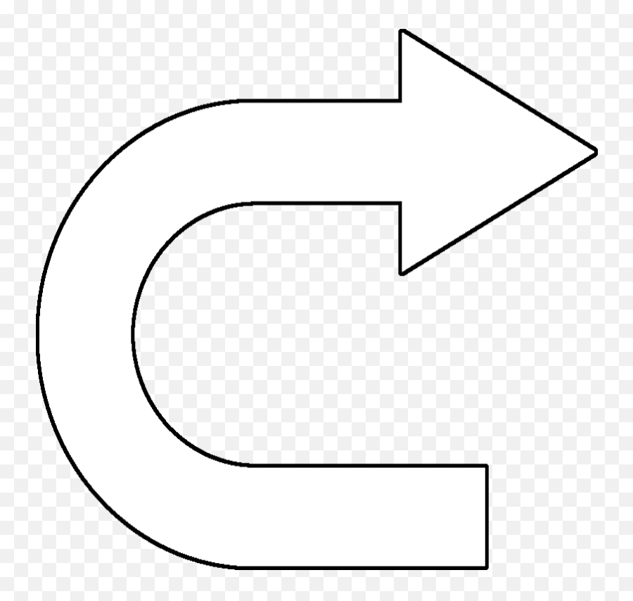 White Curved Arrow Png - Curved Around The Corner Arrow Emoji,Black Arrow Png