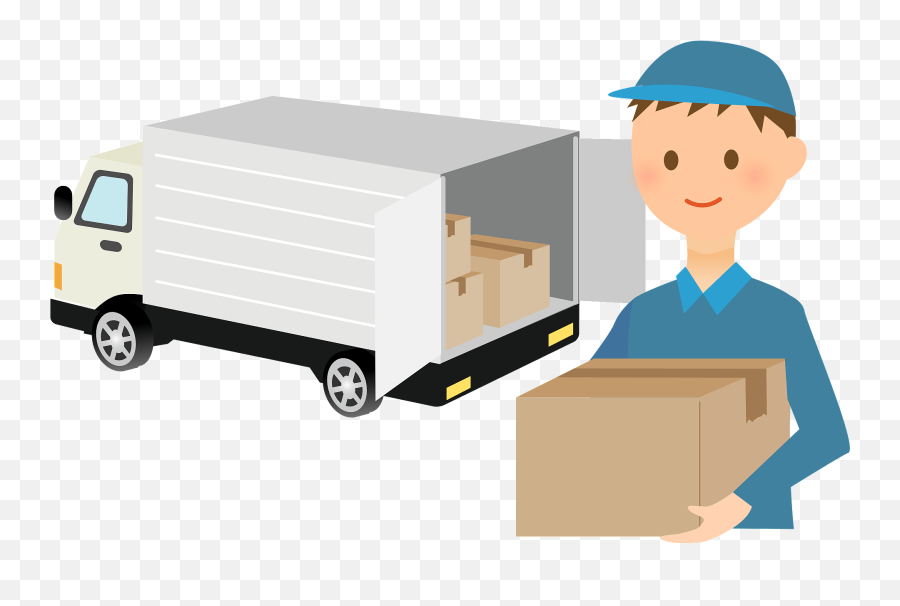 Courier Truck Clipart Free Download Transparent Png - Courier Delivery Truck Clipart Emoji,Truck Clipart