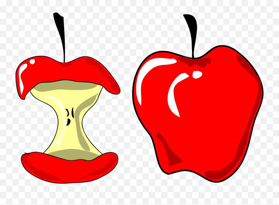 Teacher Apple Clip Art - Clip Art Library Apple And Eaten Apple Clipart Emoji,Teacher Apple Clipart