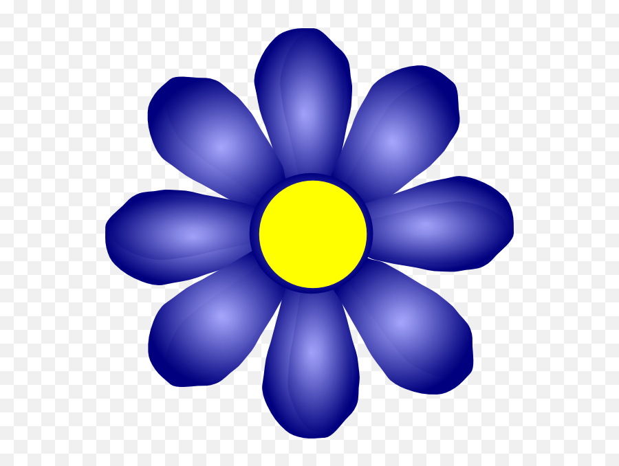 Dark Blue Clipart Dark Purple Flower - Clip Art Blue Flower Emoji,Purple Flower Clipart