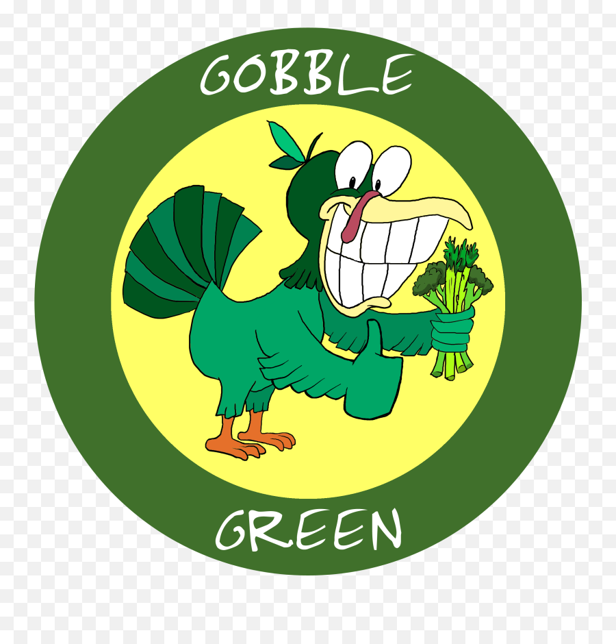 Turkey On Logo Circle - Gobble Green Transparent Cartoon Gobble Green Emoji,Turkey Logo