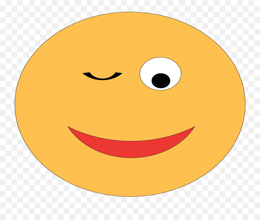 Download Emoji Wink 100 Cm - Smiley Full Size Png Image Wide Grin,Wink Emoji Png