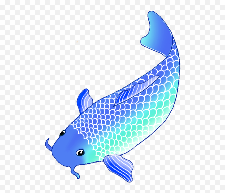 Blue Koi Fish Clip Art Koi Fish Drawing Koi Fish Fish - Free Swimming Fish Clipart Emoji,Fish Clipart Black And White