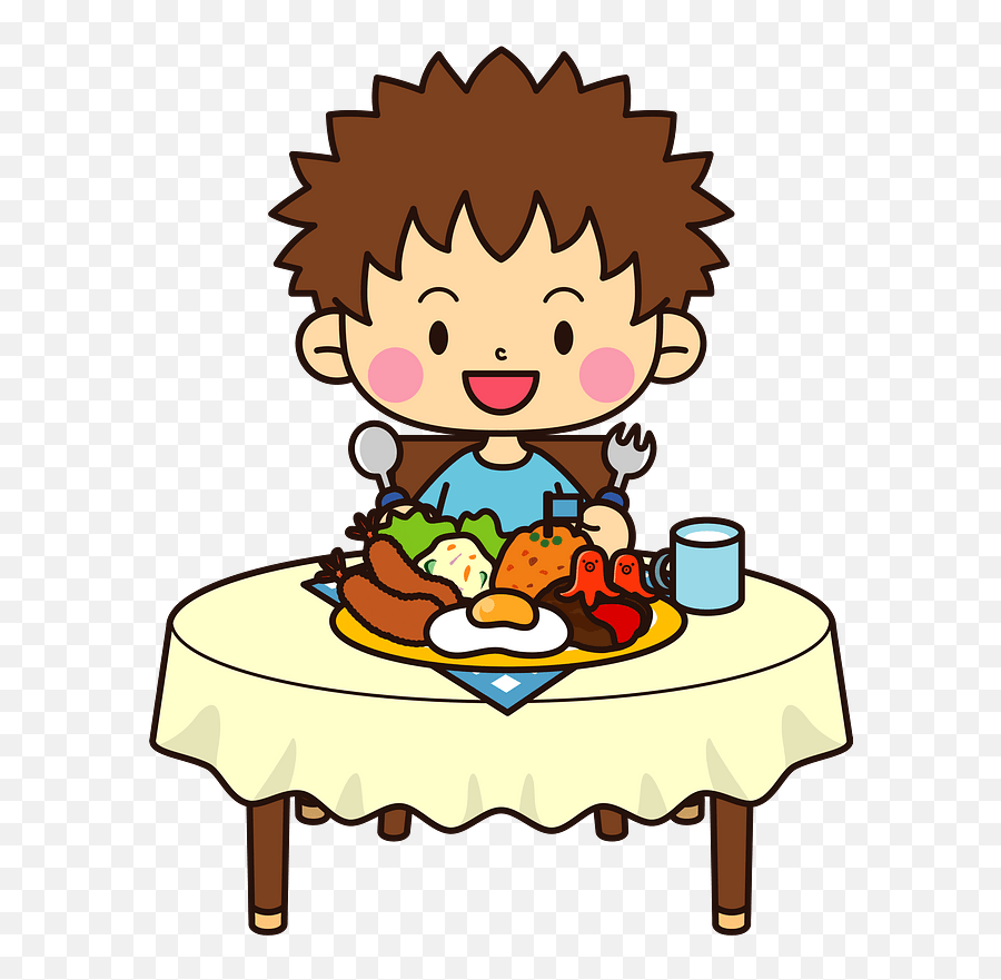 Boy Is Eating Lunch Clipart - Eat Lunch Clipart Emoji,Eating Clipart