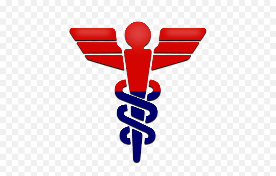 Caduceus Red Blue Clipart Clipart Image Emoji,Red And Blue Logo