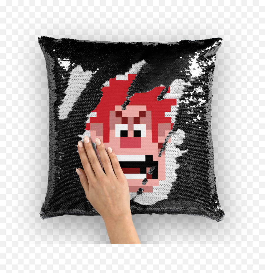 Wreck It Ralph 8 - Bit Heads Sequin Pillow With Insert Emoji,Wreck It Ralph Transparent