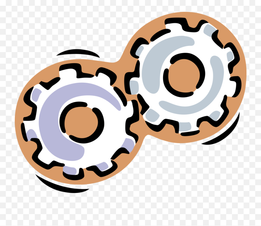 Vector Illustration Of Gear Cogwheel Rotating Machine Emoji,Cogwheel Png