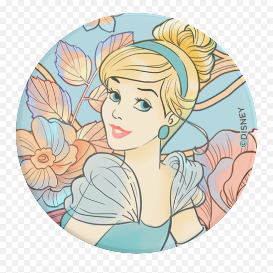 Watercolor Cinderella Popgrip Popsockets Official Emoji,Princess Cinderella Png