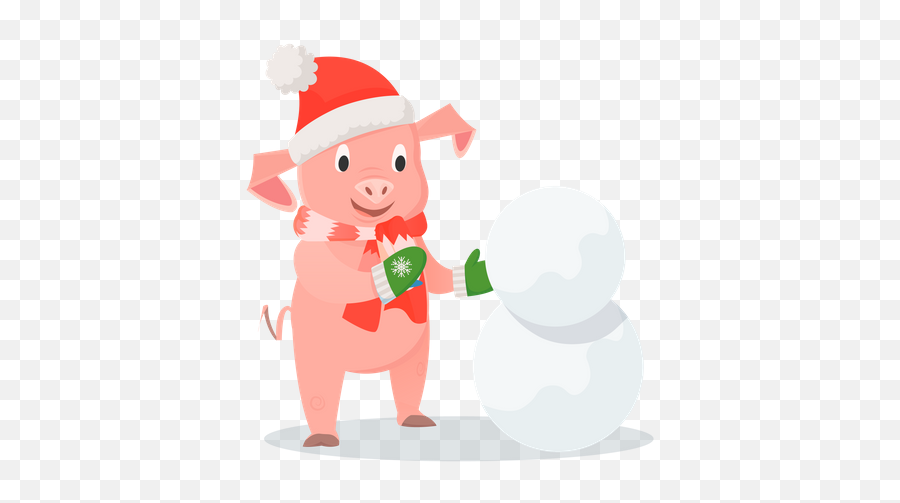 Best Premium Little Pig With Christmas Green Cap Emoji,Cute Pigs Clipart