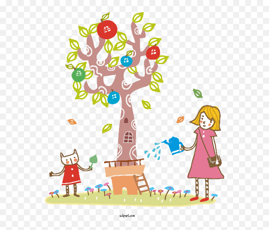 Nature Cartoon Tree Plant For Tree - Tree Clipart Nature Emoji,Tree Clipart Transparent