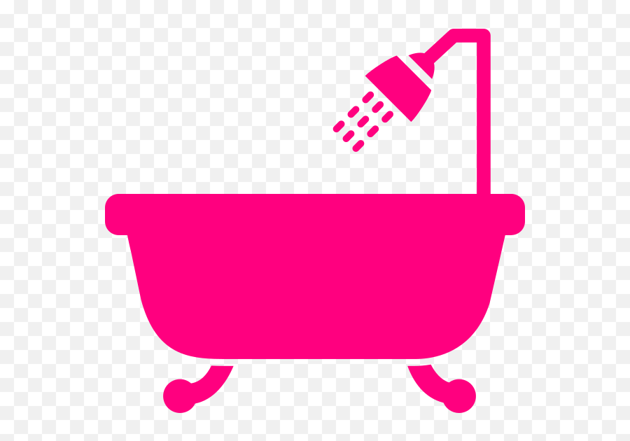 Pink Clipart Bathtub Pink Bathtub Transparent Free For - Bathroom Emoji,Bathtub Clipart