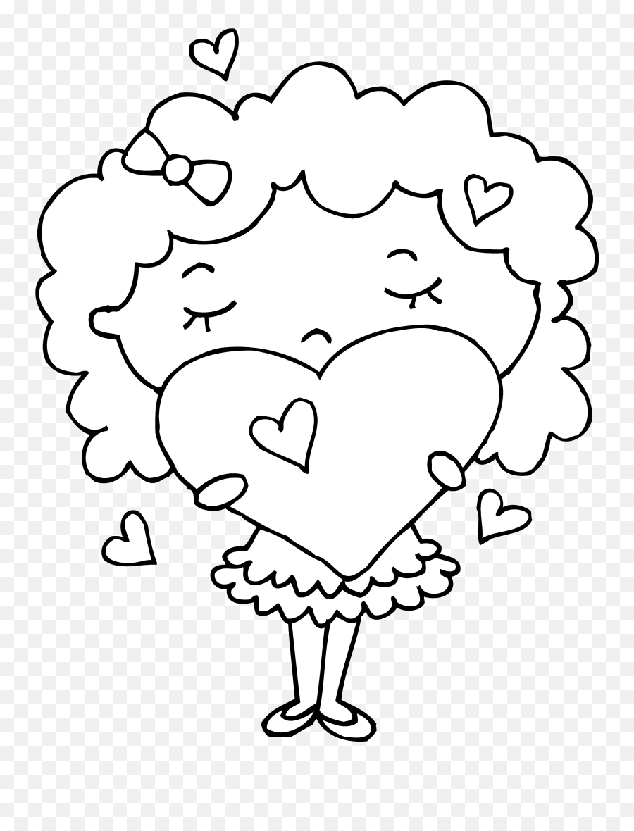 Heart Cute Coloring Pages For Girls - Novocomtop Girly Emoji,Coloring Clipart