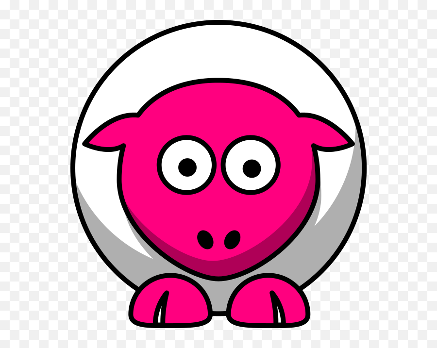 Sheep Looking Straight White With Hot Pink Face And White - Clip Art Emoji,Nails Clipart