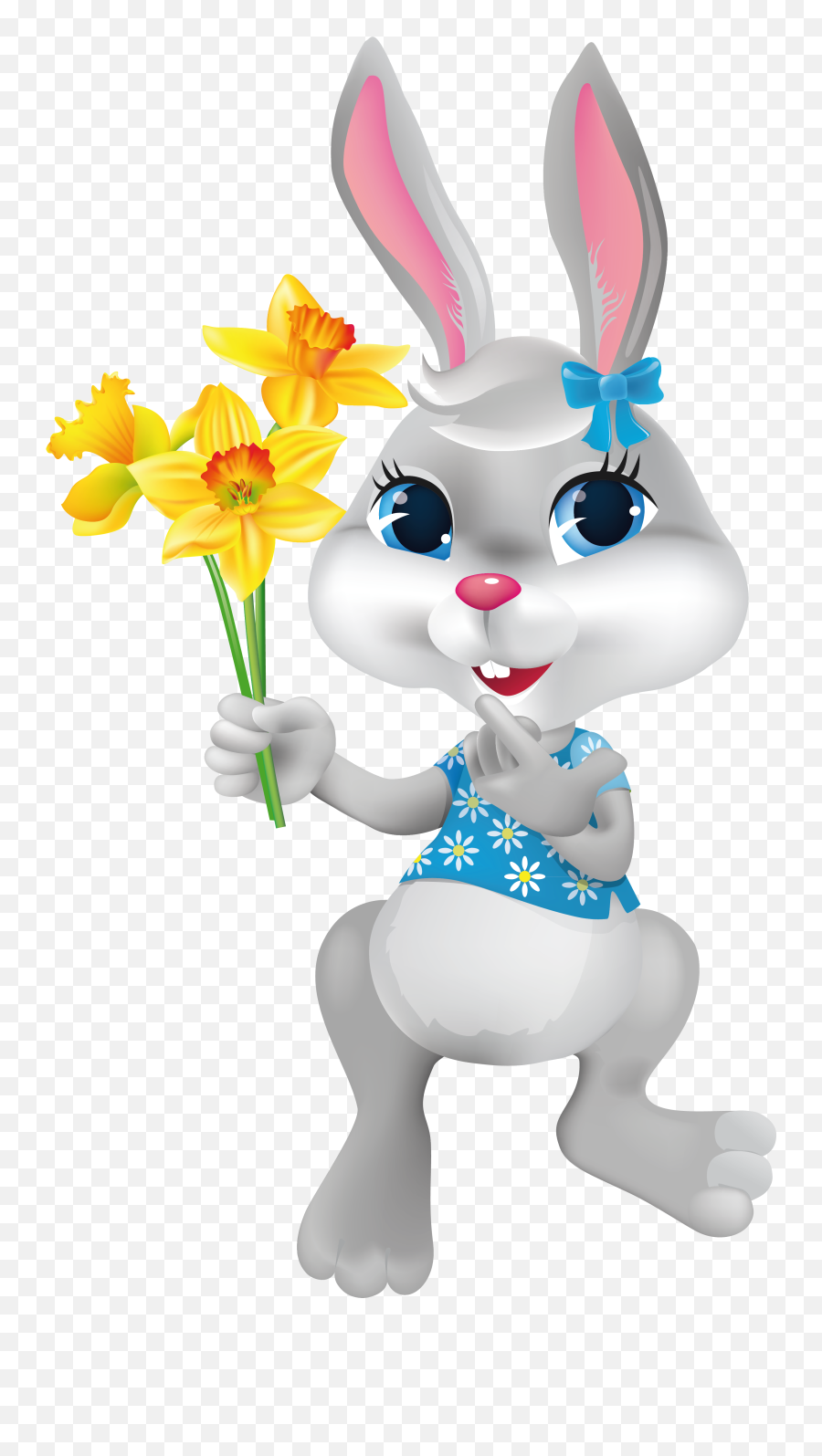 Daffodils Easter Bunny Picture Hq Image - Easter Bunny And Daffodils Emoji,Daffodil Clipart