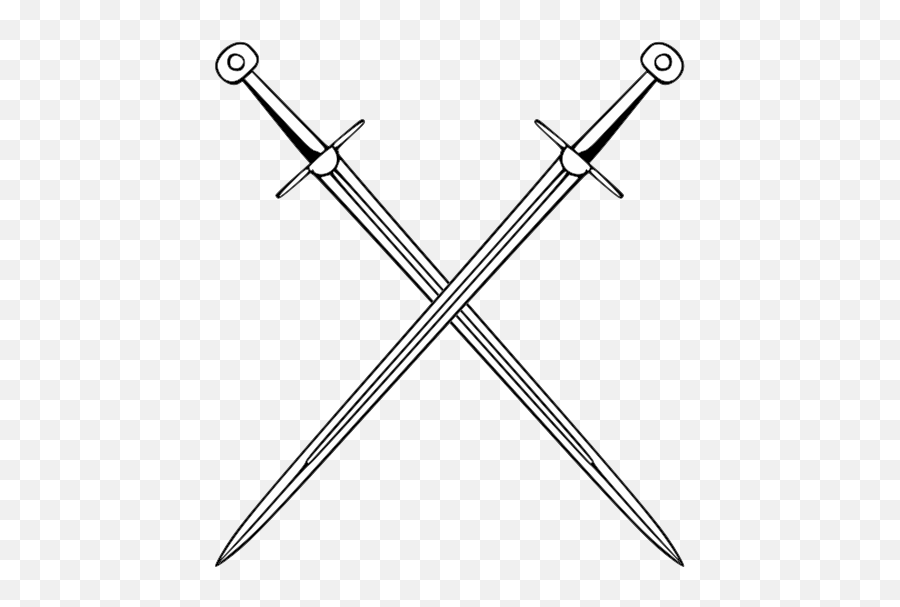 Crossed Swords - Transparent Sword Line Art Emoji,Swords Png