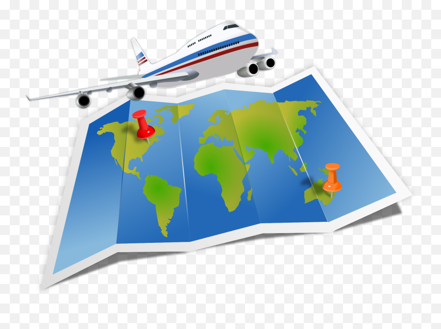 Travel Map And Airplane Clipart Free Download Transparent Emoji,Us Maps Clipart