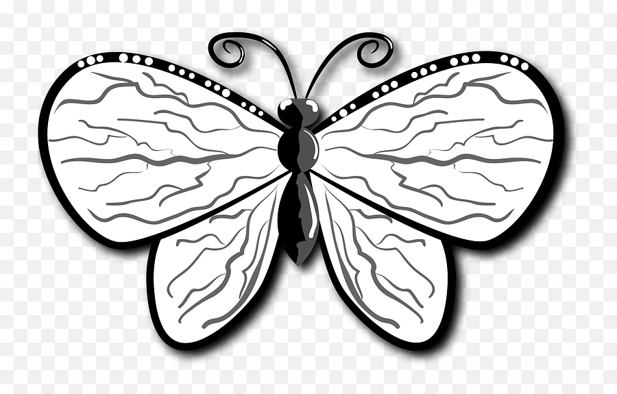 Butterfly - Lovely Emoji,Butterfly Clipart Black And White