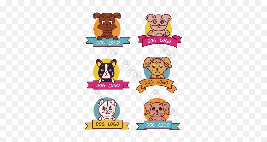 Flat Cute Dog Couple Vector Logo Eps Free Download - Pikbest Happy Emoji,Cute Logo