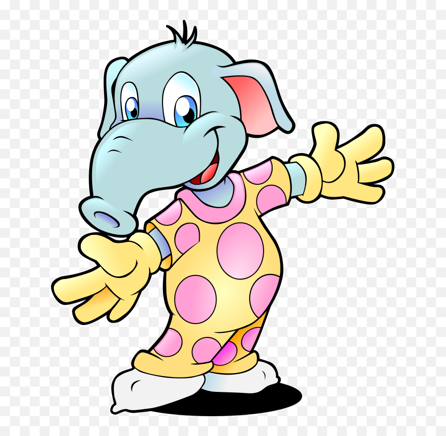 Cartoon - Elephant Pajamas Clipart Emoji,Pajamas Clipart