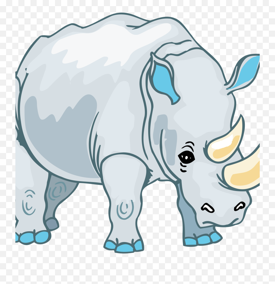 Rhino Cartoon Clipart Transparent Png - Rhino Cartoon Png Emoji,Cartoon Clipart