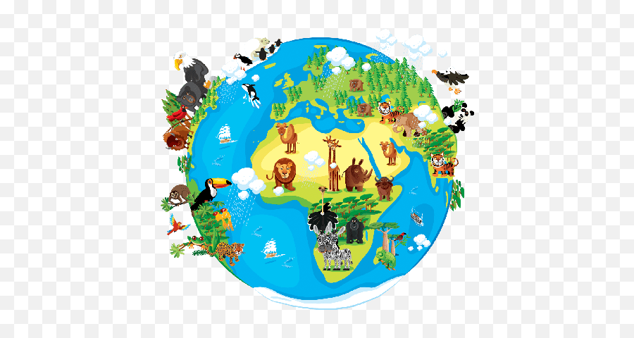 Animals Around The World Clipart - Creation Clipart Emoji,World Clipart